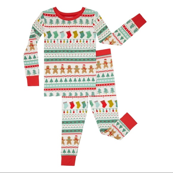 Little Sleepies Other - Little Sleepies Christmas Pajamas Gingerbread Stockings Trees Sz 3T